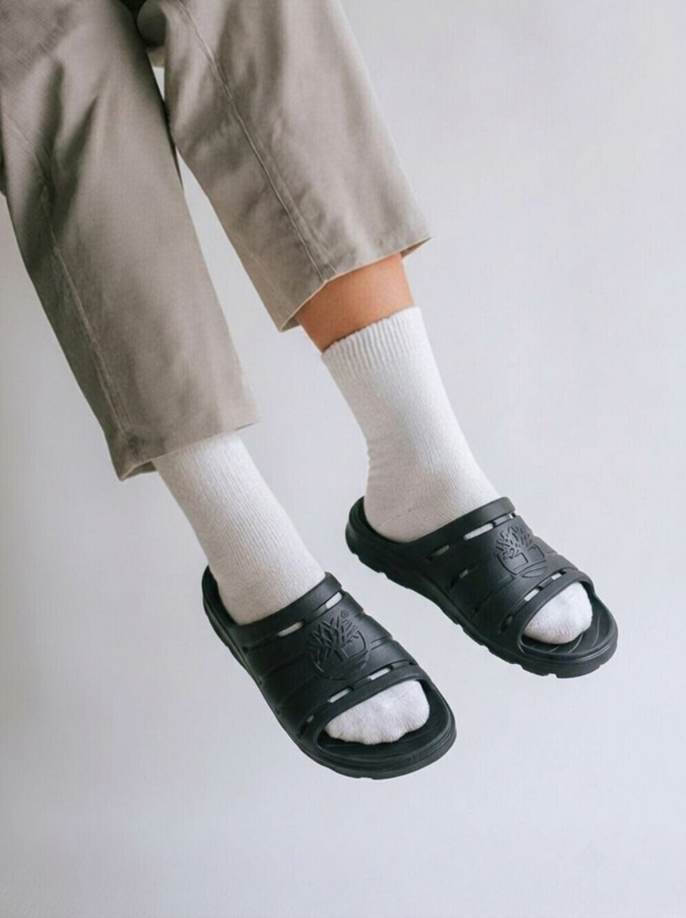 New Timberland GET OUTSLIDE Slides Black Unisex Mens Sz 10 Womens Sz 12